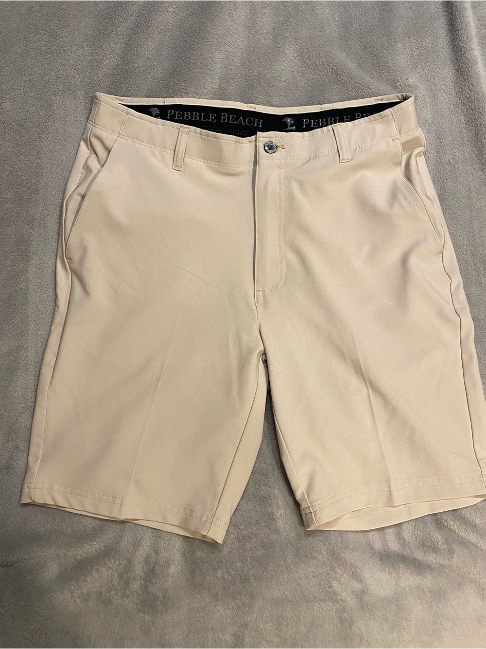 Pebble Beach Men's Light Cream Golf Shorts